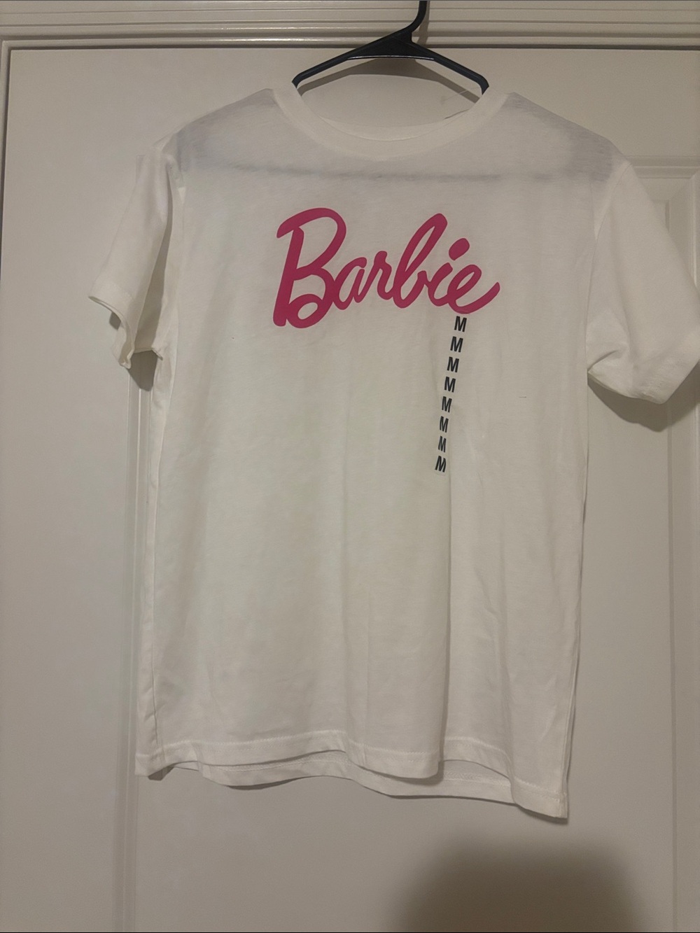 Barbie White T‑Shirt with Hot Pink Script Logo
